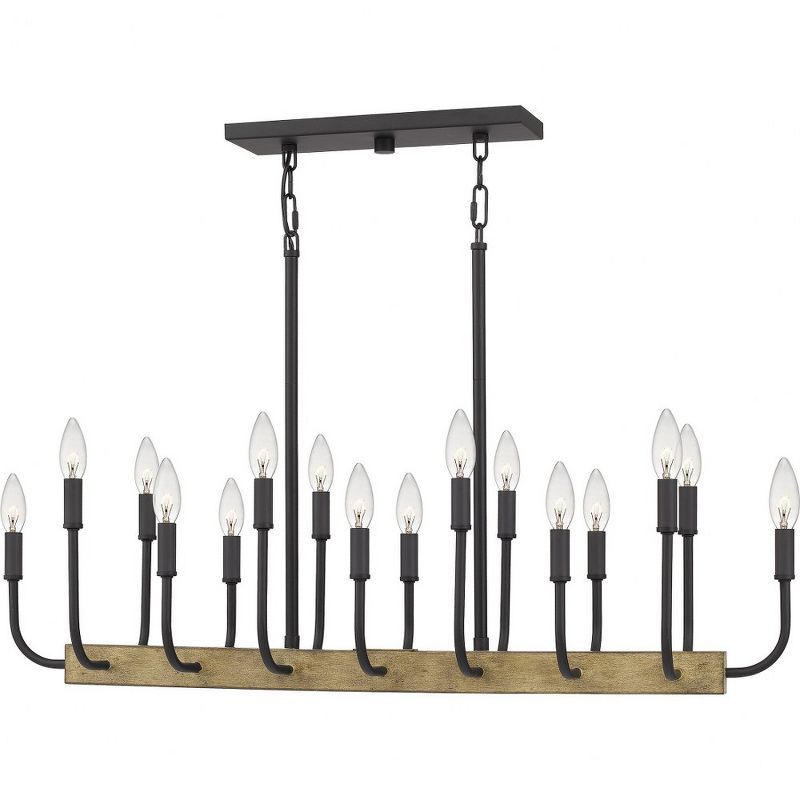 Matte Black 16-Light Steel Island Chandelier