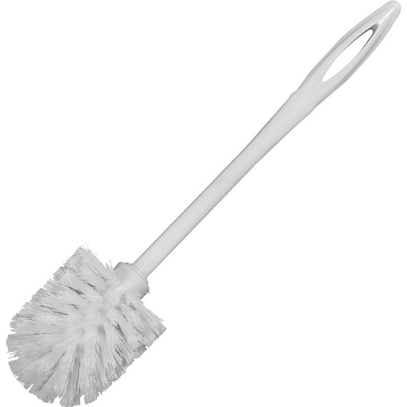 White Plastic Toilet Brush with Hanging Hole