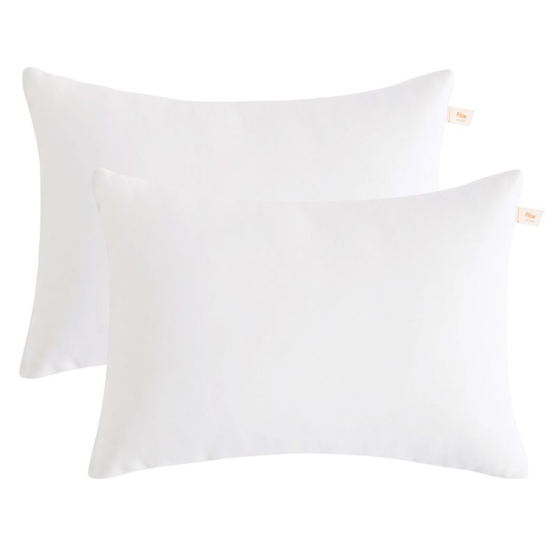 Compact White Microfiber Down Alternative Travel Pillows, 2-Pack