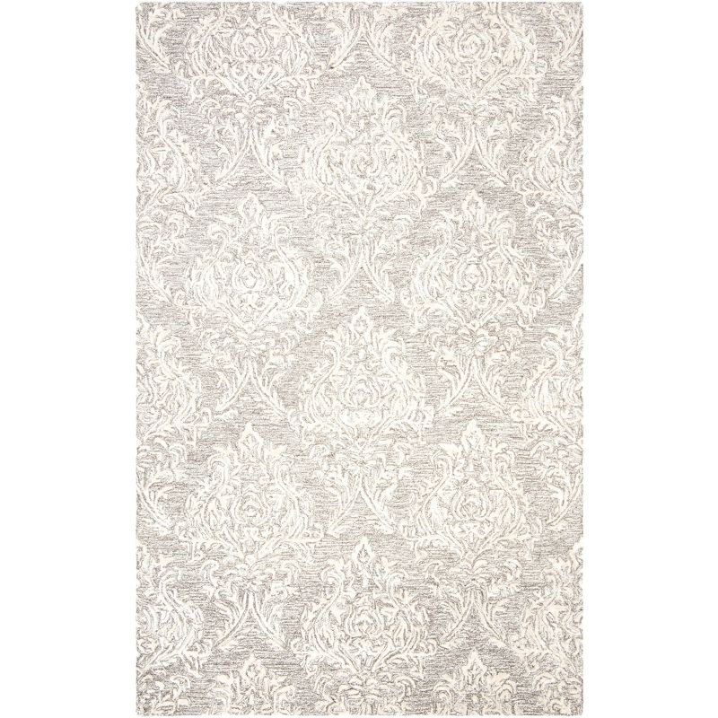 Ivory and Gray Hand-Tufted Wool Area Rug