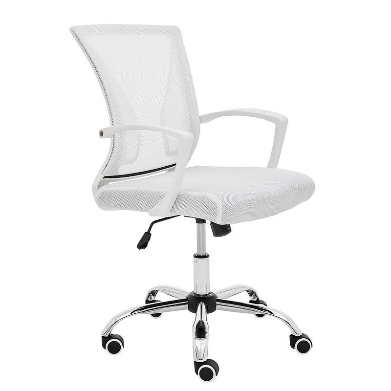 Zuna White Mesh Mid-Back Adjustable Swivel Task Chair