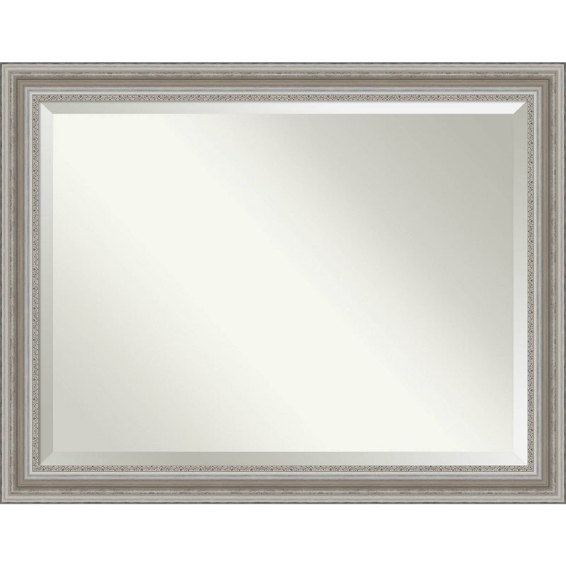 52.96" x 42.58" Silver Frameless Rectangular Bathroom Vanity Mirror