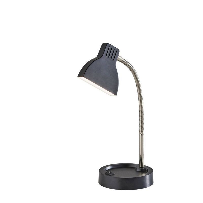 Adjustable Black and Brushed Steel Arc LED Floor Lamp