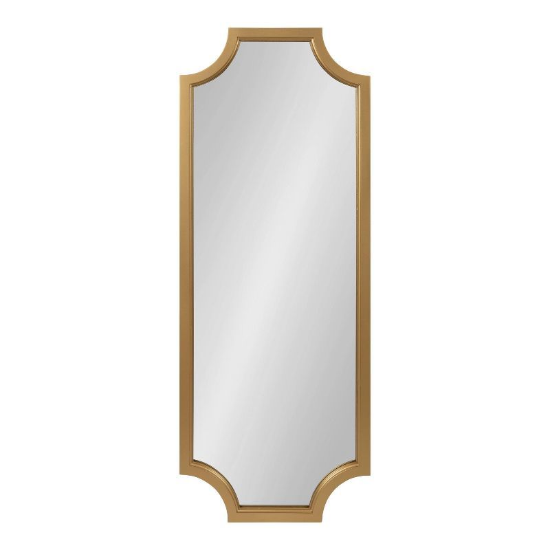 Gold Scallop Full-Length Rectangular Wood Wall Mirror