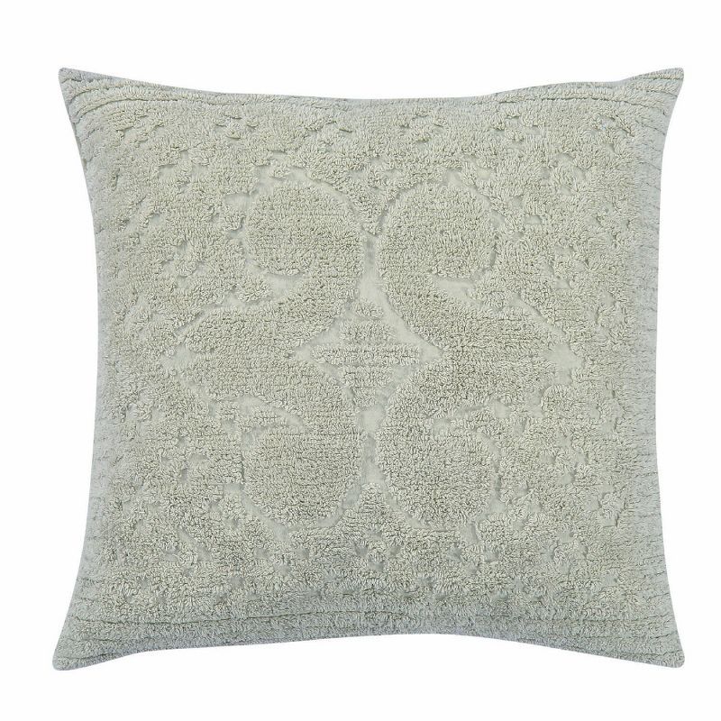 Ashton Sage Cotton Tufted Euro Sham with Medallion Design