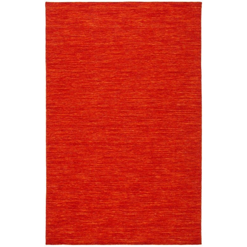 Handmade Red and Rust Wool Cotton 4' x 6' Area Rug