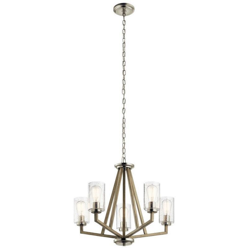 Distressed Gray Nickel Rustic 5-Light Chandelier