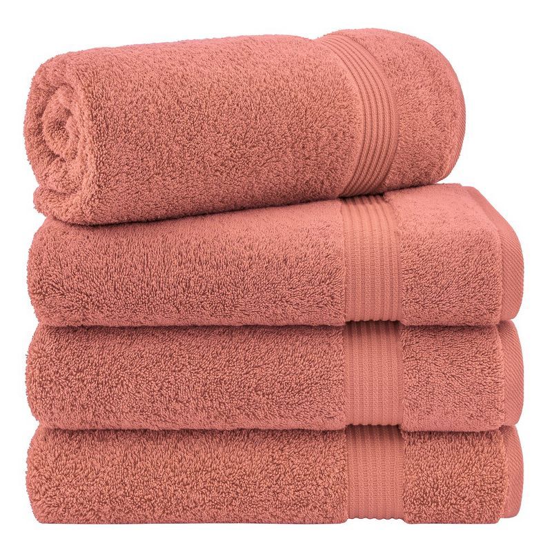 Terracotta Turkish Cotton 4-Piece Heavyweight Bath Towel Set