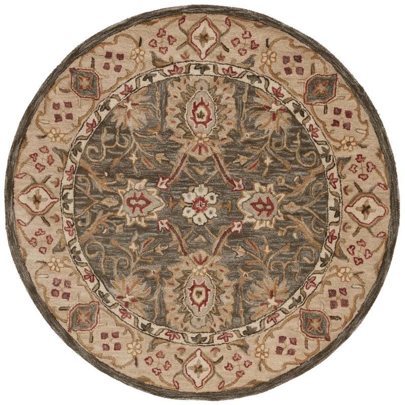 Anatolia Sage and Ivory Round Wool Area Rug