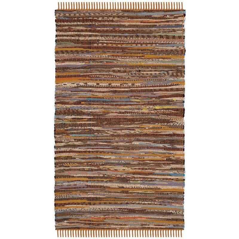 Handmade Gray and Stripe Flat Woven Wool Cotton Rug, 27" x 5"