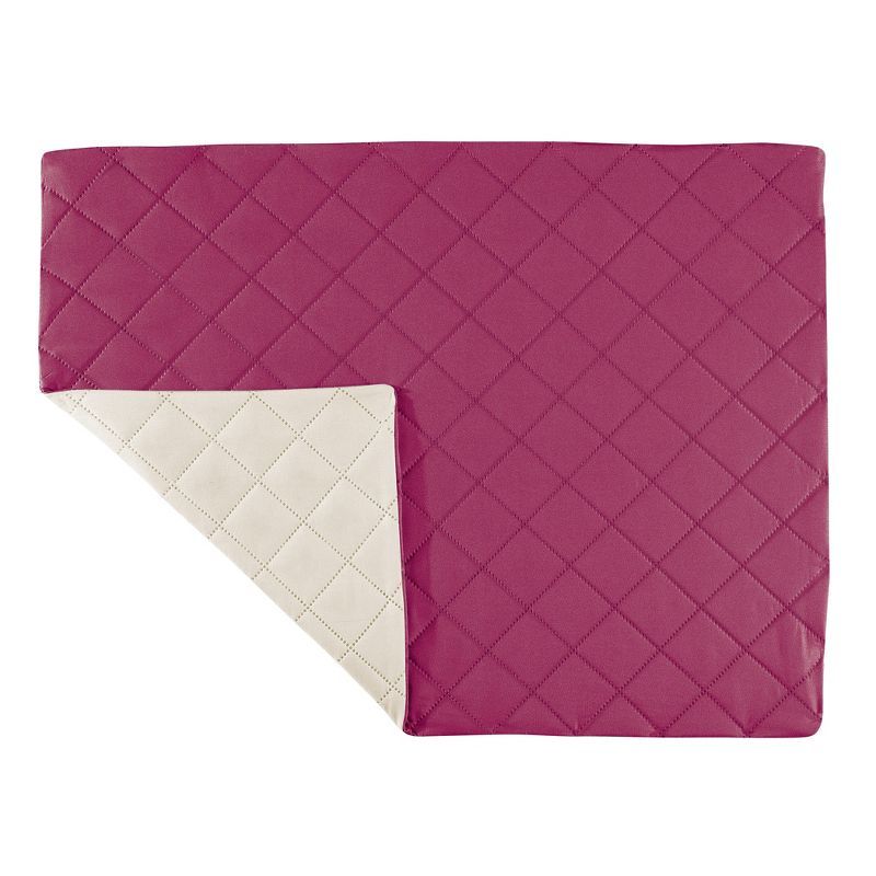 Standard Size Burgundy and Beige Quilted Reversible Sham