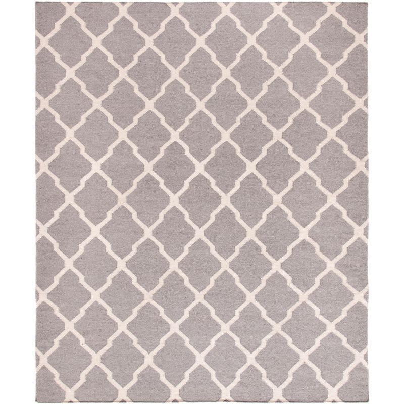 Tabitha Geometric Handwoven Wool Rug - Dark Grey/Ivory, 8' x 10'