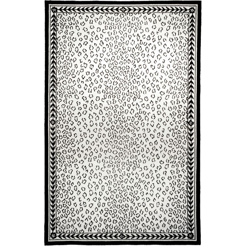 Chelsea White and Black Hand-Knotted Wool Area Rug