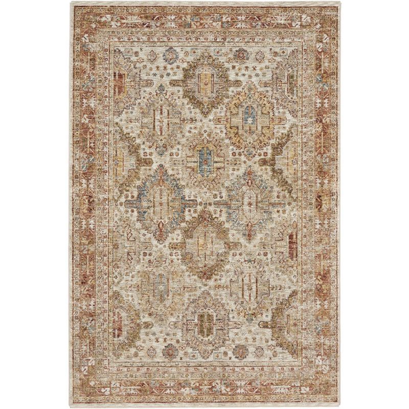 Petra Beige and Ivory Synthetic Persian Area Rug