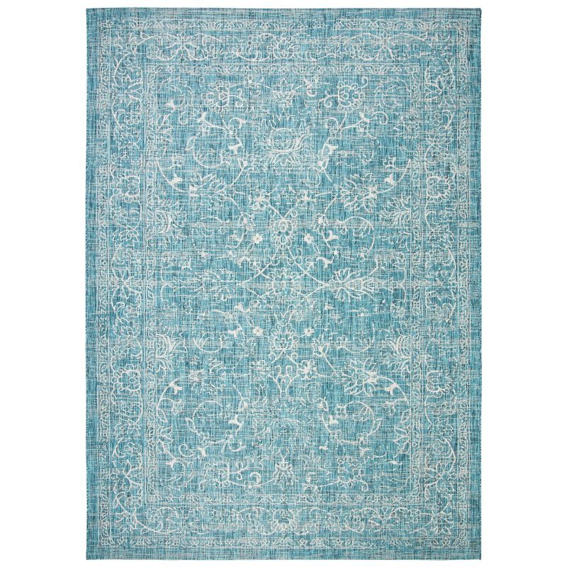 Turquoise Bliss 9' x 12' Flat Woven Synthetic Area Rug