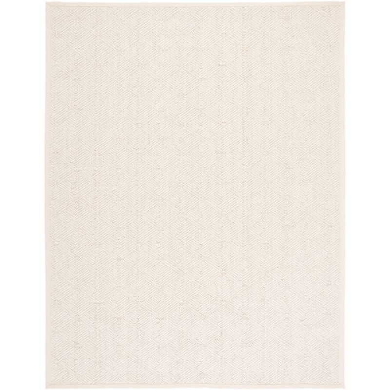 Ivory Flat Woven Wool Area Rug, 8' x 10'