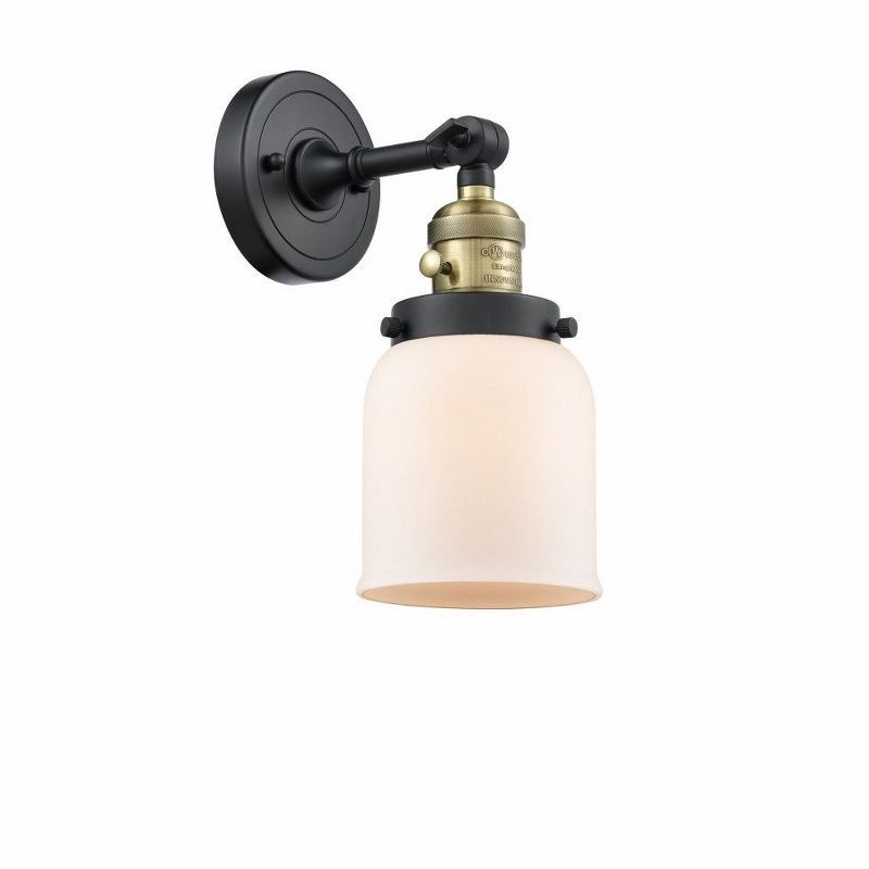 Franklin Restoration Dimmable Black Antique Brass Small Bell Sconce