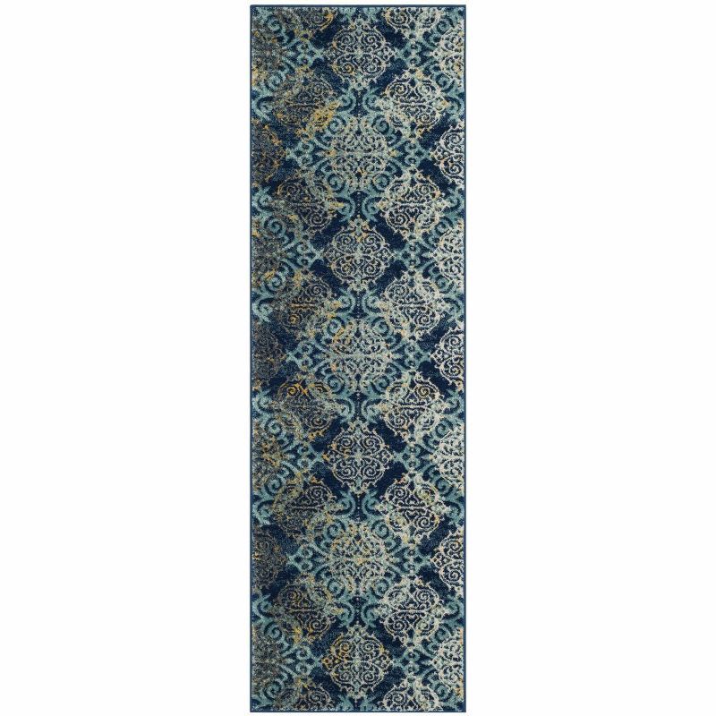 Royal Light Blue High Pile Synthetic Area Rug