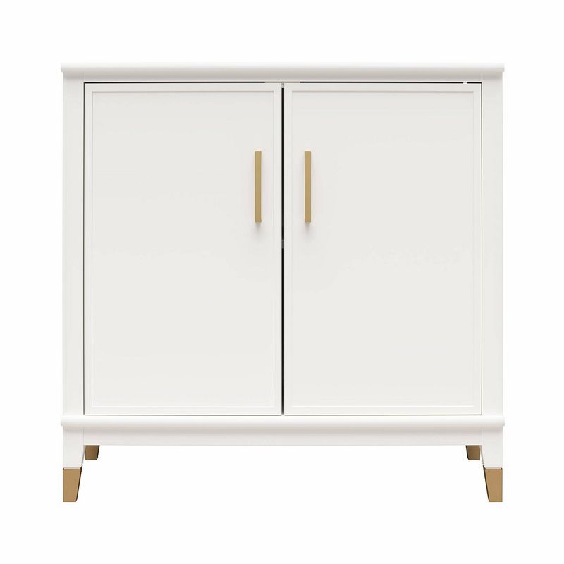 White MDF 2-Door Accent Cabinet with Adjustable Shelving