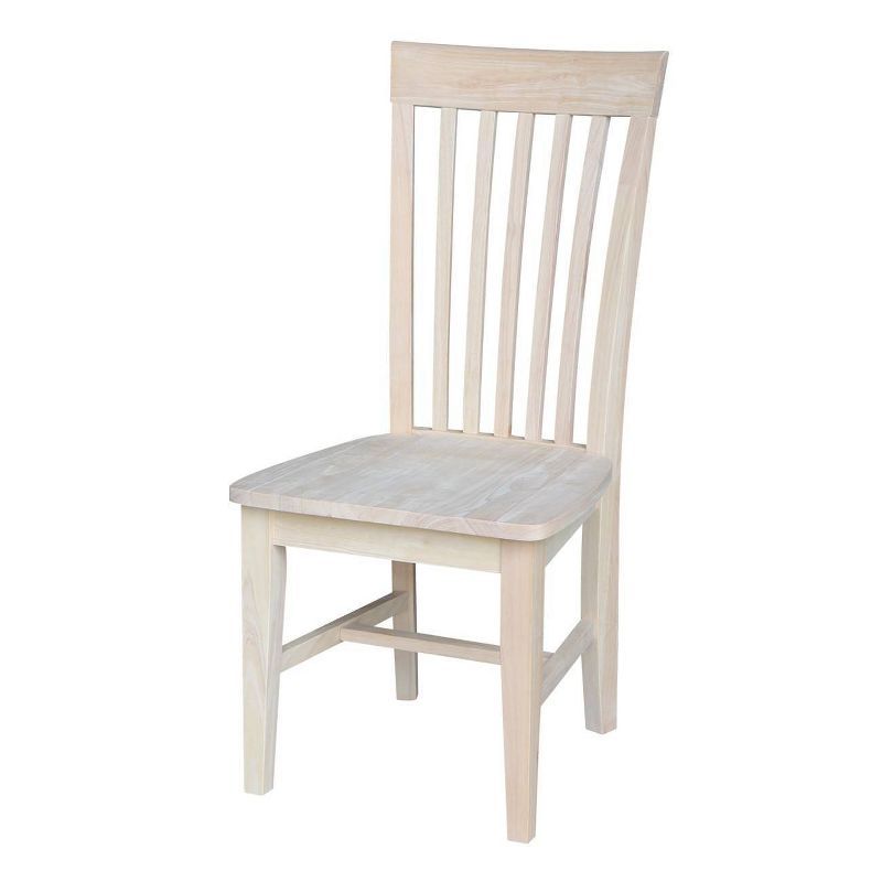 Set of 2 White High Slat Solid Wood Side Chairs