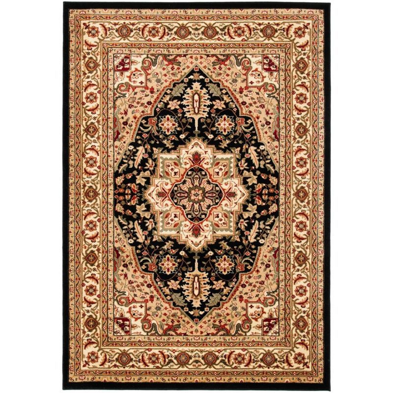 Lyndhurst Black and Beige Synthetic 8' x 10' Area Rug