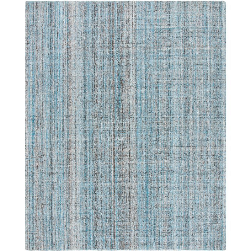 Hand-tufted Abstract Blue Wool-Blend 8' x 10' Area Rug
