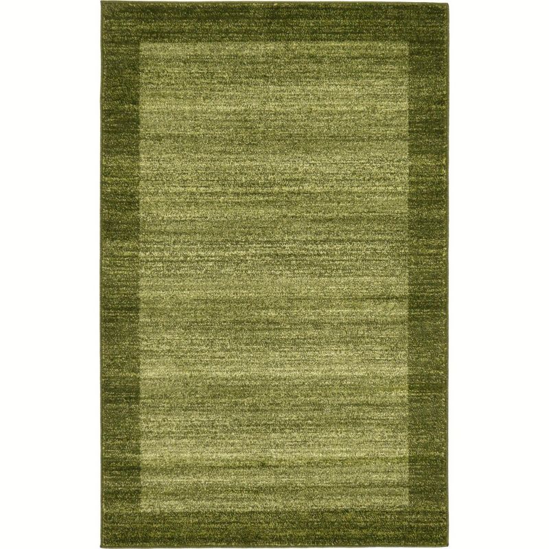 Easy-Care Tufted Synthetic Rug in Light Green, Stain-Resistant, 3'3" x 5'3"