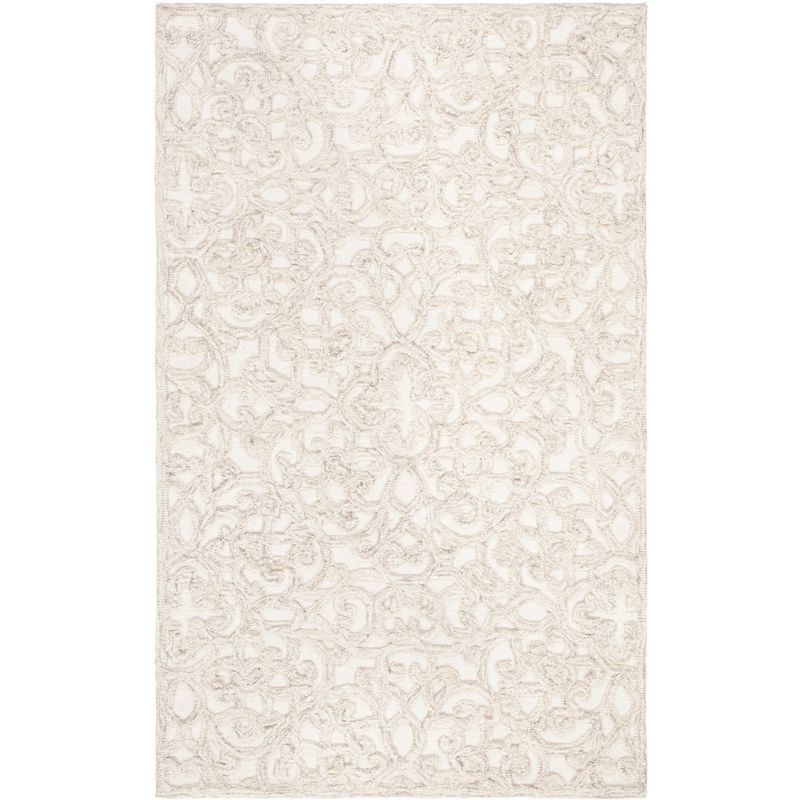 Camel & Ivory Hand-Tufted Wool Rectangular Rug 6' x 9'