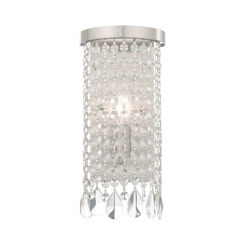 Brushed Nickel Crystal Shade 1-Light Wall Sconce