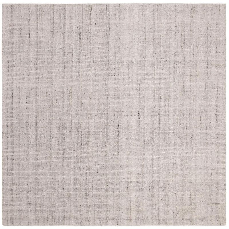 Gray Abstract Handmade Tufted Square Area Rug