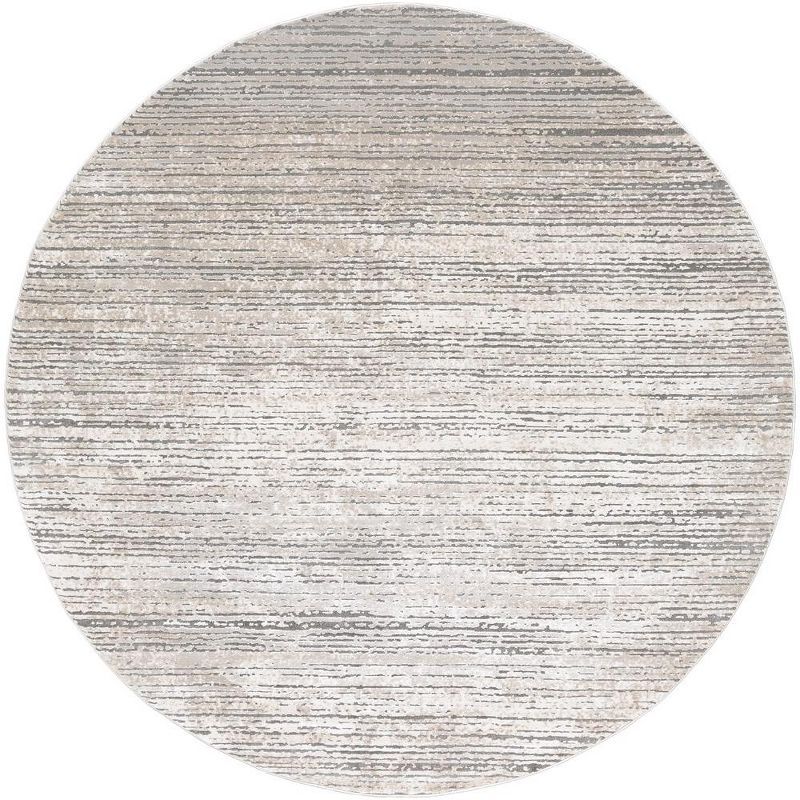 Noah Round Gray Hand-Knotted Wool Area Rug