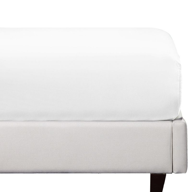 Bright White Organic Cotton Queen Fitted Sheet with Deep Pockets