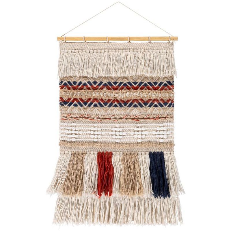 Niederndorf 32" Khaki and Multicolor Macrame Wall Hanging