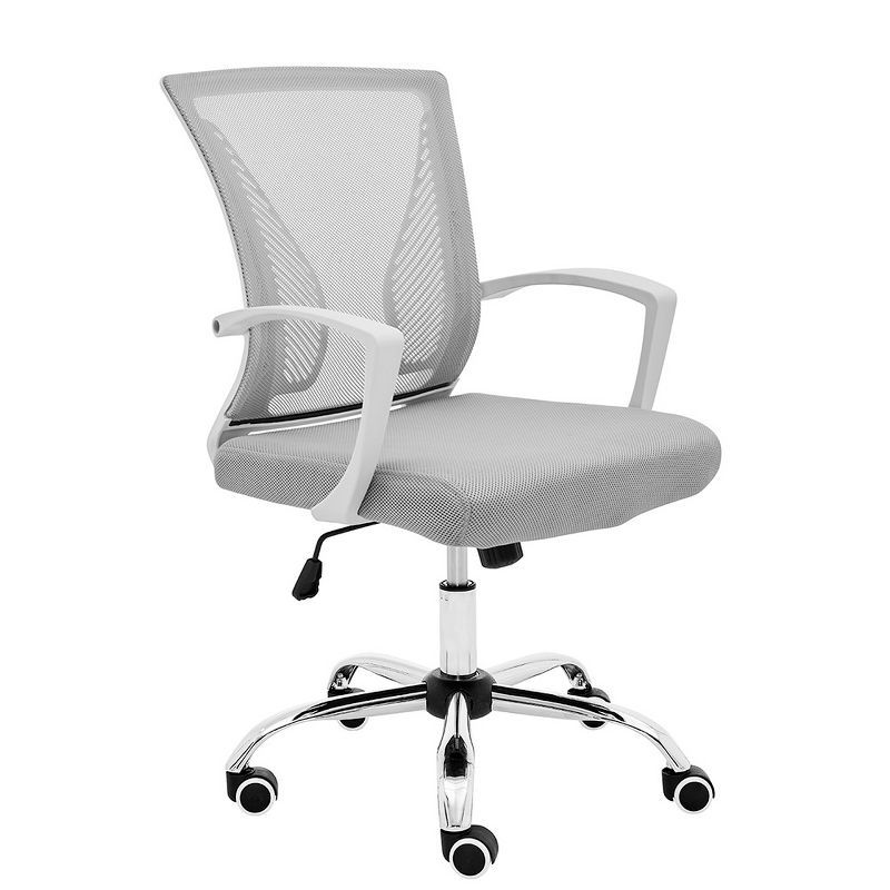 Zuna White/Gray Mesh Mid-Back Swivel Task Chair