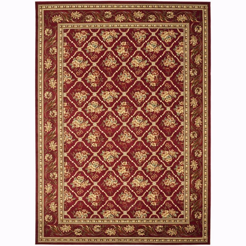 Lyndhurst Red Floral Synthetic 9' x 12' Rectangular Area Rug