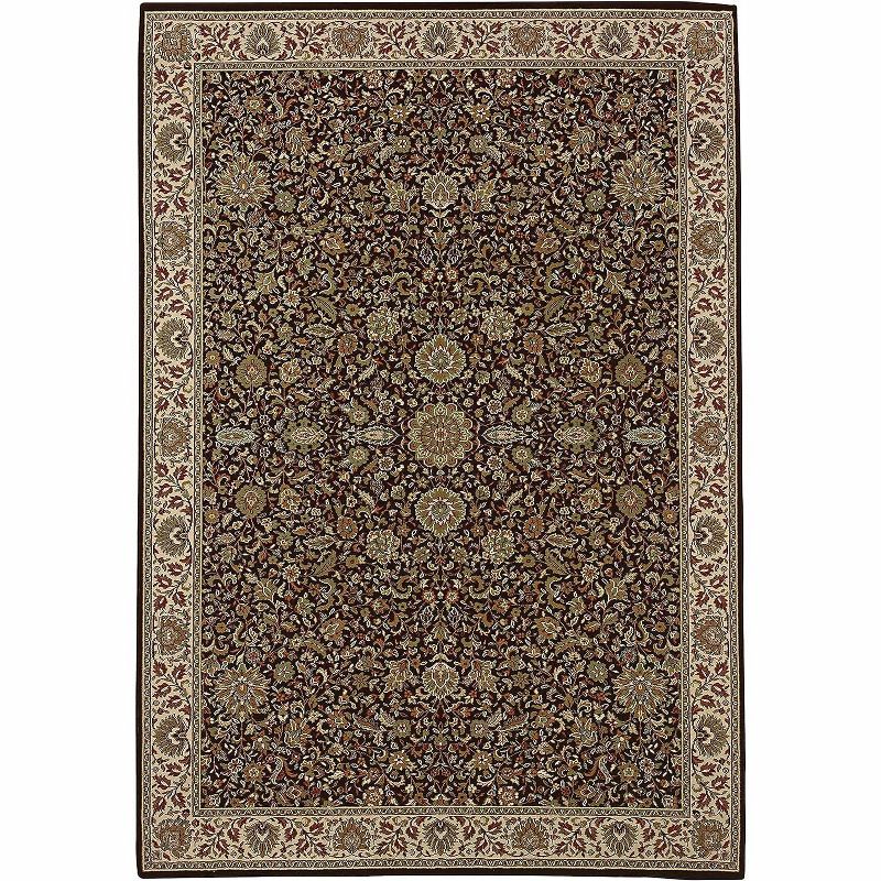 Ivory Hand-knotted Rectangular Oriental Synthetic Rug