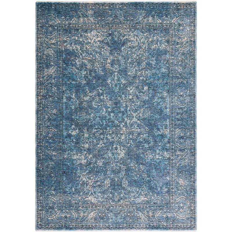 Elysian Blue 8' x 10' Hand-Knotted Oriental Viscose Area Rug