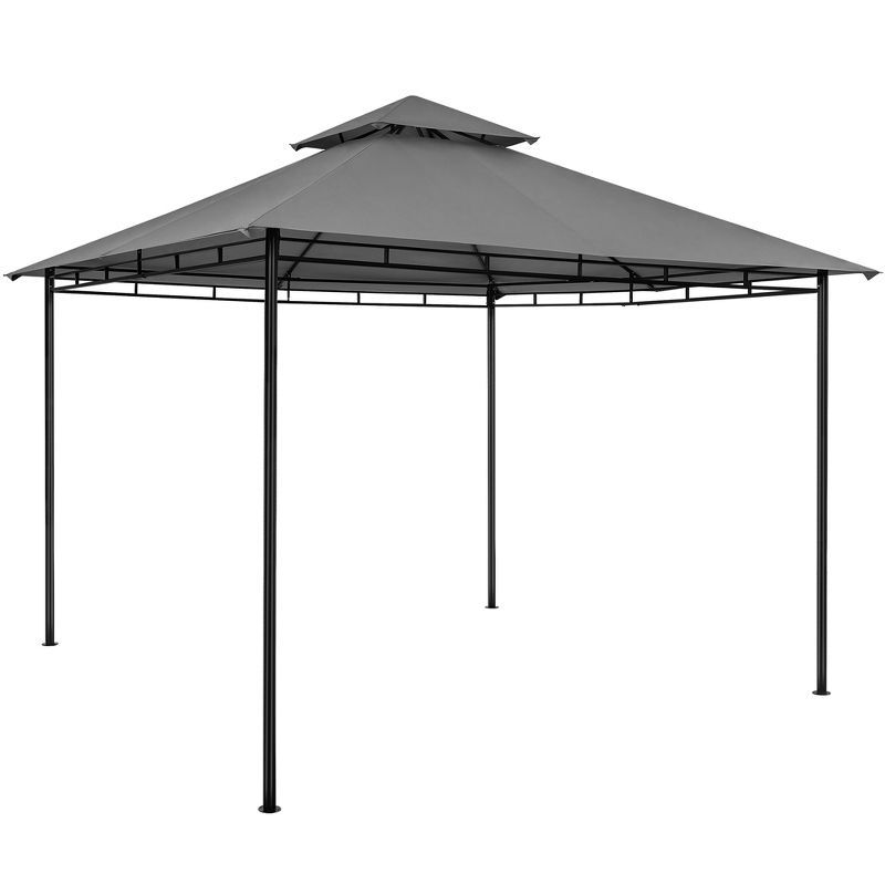 Gray Steel 11x11ft Water-Resistant Patio Gazebo