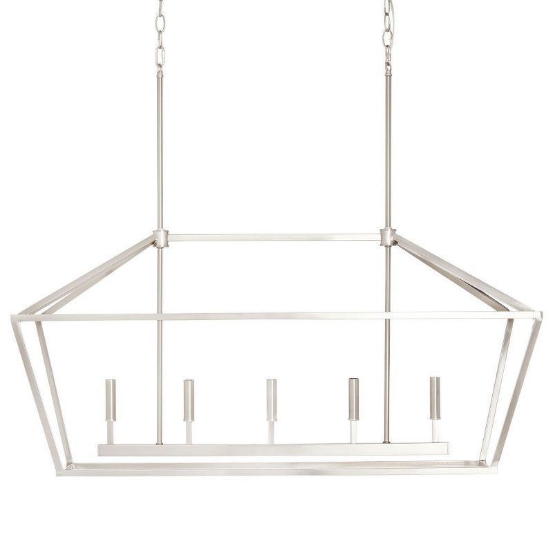 Elegant Farmhouse 56" Satin Nickel LED Pendant Light