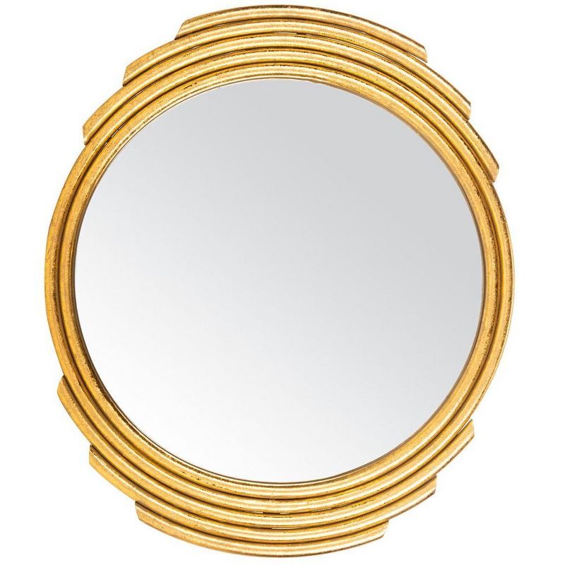 Rossi Round Gold Foil Wood Mirror