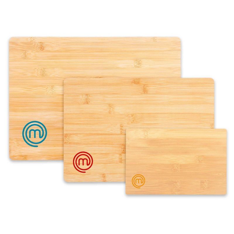 MasterChef Bamboo Cutting Board Set with Color Coding, 3-Piece