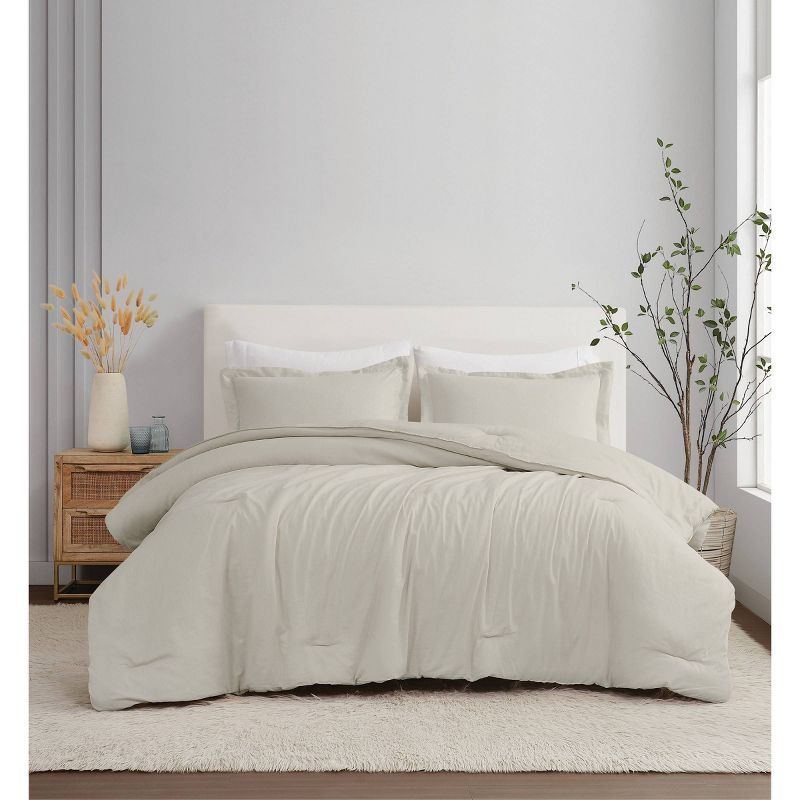 Natural Organic Cotton King Comforter Set with Down Alternative