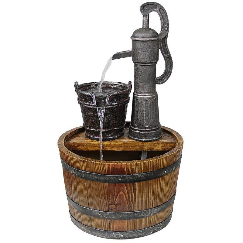 Rustic Farmhouse Cistern Well Pump Barrel Garden Fountain