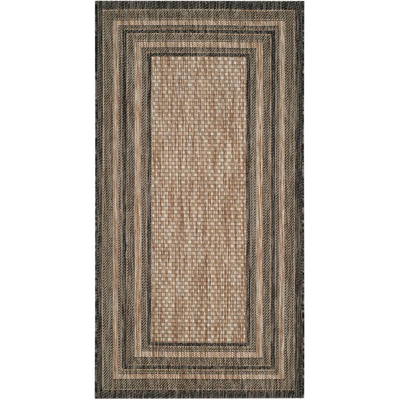 Natural Black Flat Woven Synthetic 31" Rectangular Area Rug