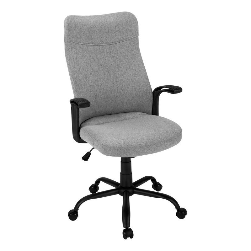 Gray High Back Leather Executive Swivel Office Chair