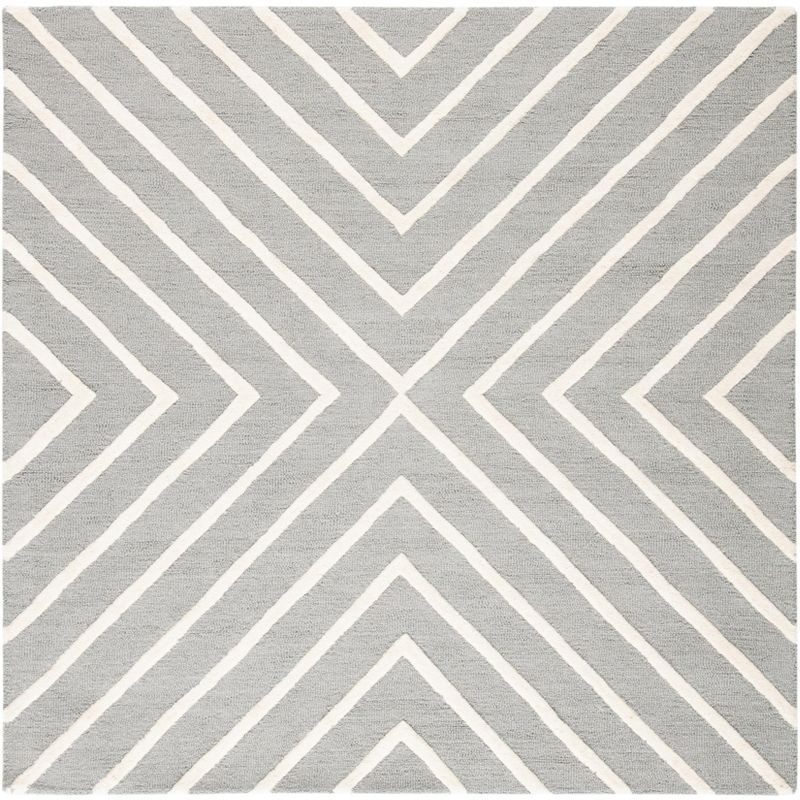 Safavieh Kids 5' x 5' Grey and Ivory Hand-Tufted Wool Rug