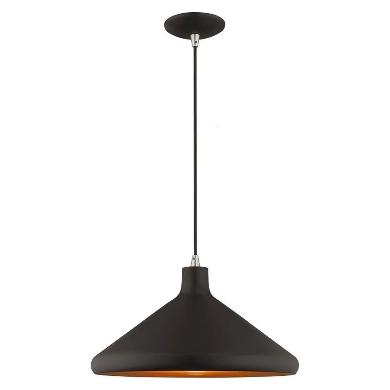 Black and Gold Aluminum Mini Pendant Light