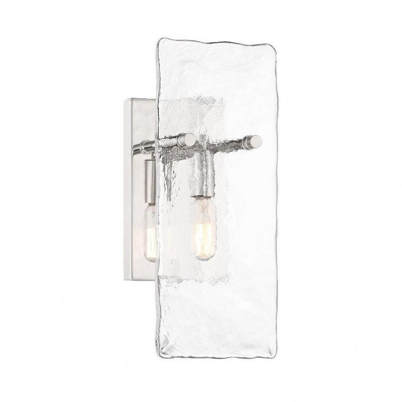 Polished Nickel Handmade Glass 1-Light Dimmable Sconce