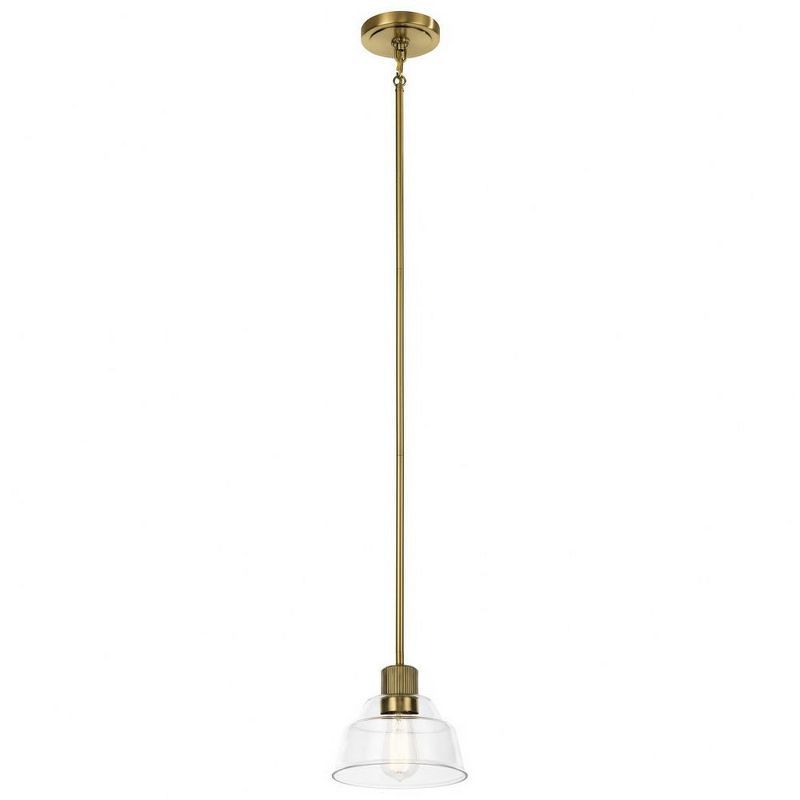 Brushed Brass and Clear Glass Mini Pendant Light