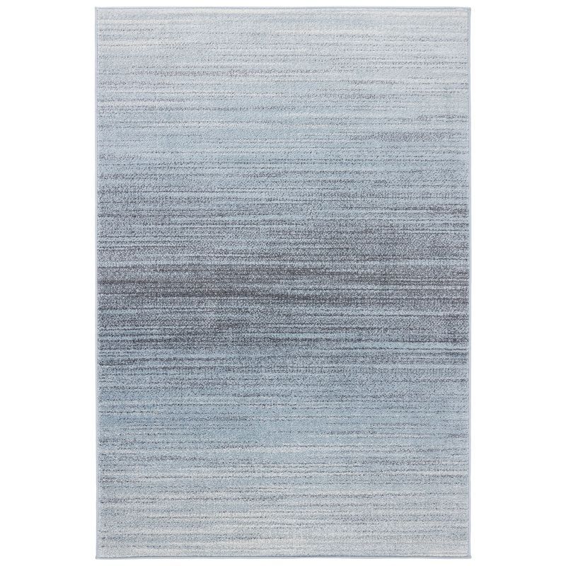 Grey and Light Grey Reversible Synthetic Area Rug 4' x 6'